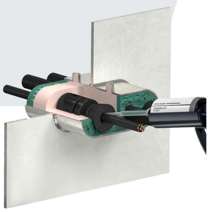 一種艦船和海上項目專用的多重管線貫穿密封防火系統(tǒng)GEAQUELLO? E950